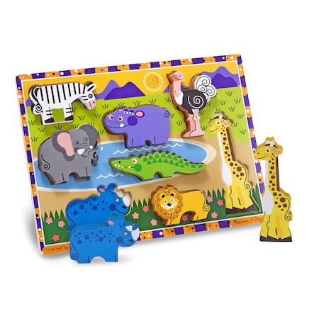 Melissa & Doug Safari Chunky Puzzle, 9in x 12in, 8 Pieces 3722